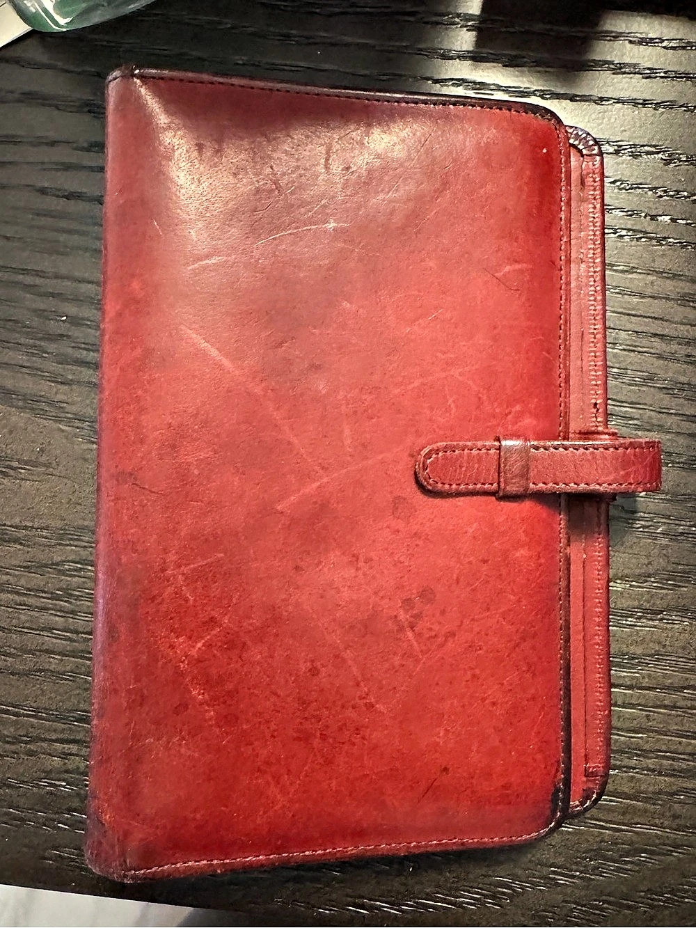 Vintage Coach Red Leather 6-Ring Agenda Planner Organizer 5x8